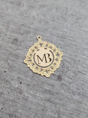 Pingente Personalizado Brasão Marcador de Página 2,5 x 2,3 cm - Linha Laser - Imagem 2