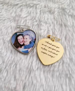 Relicário de Coração com gravação a laser