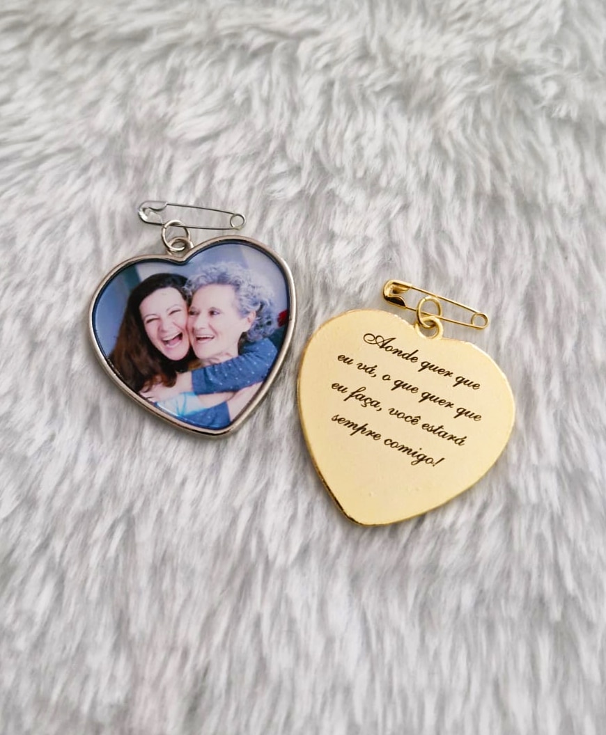 3 Relicário de Coração com gravação a laser - Imagem 1