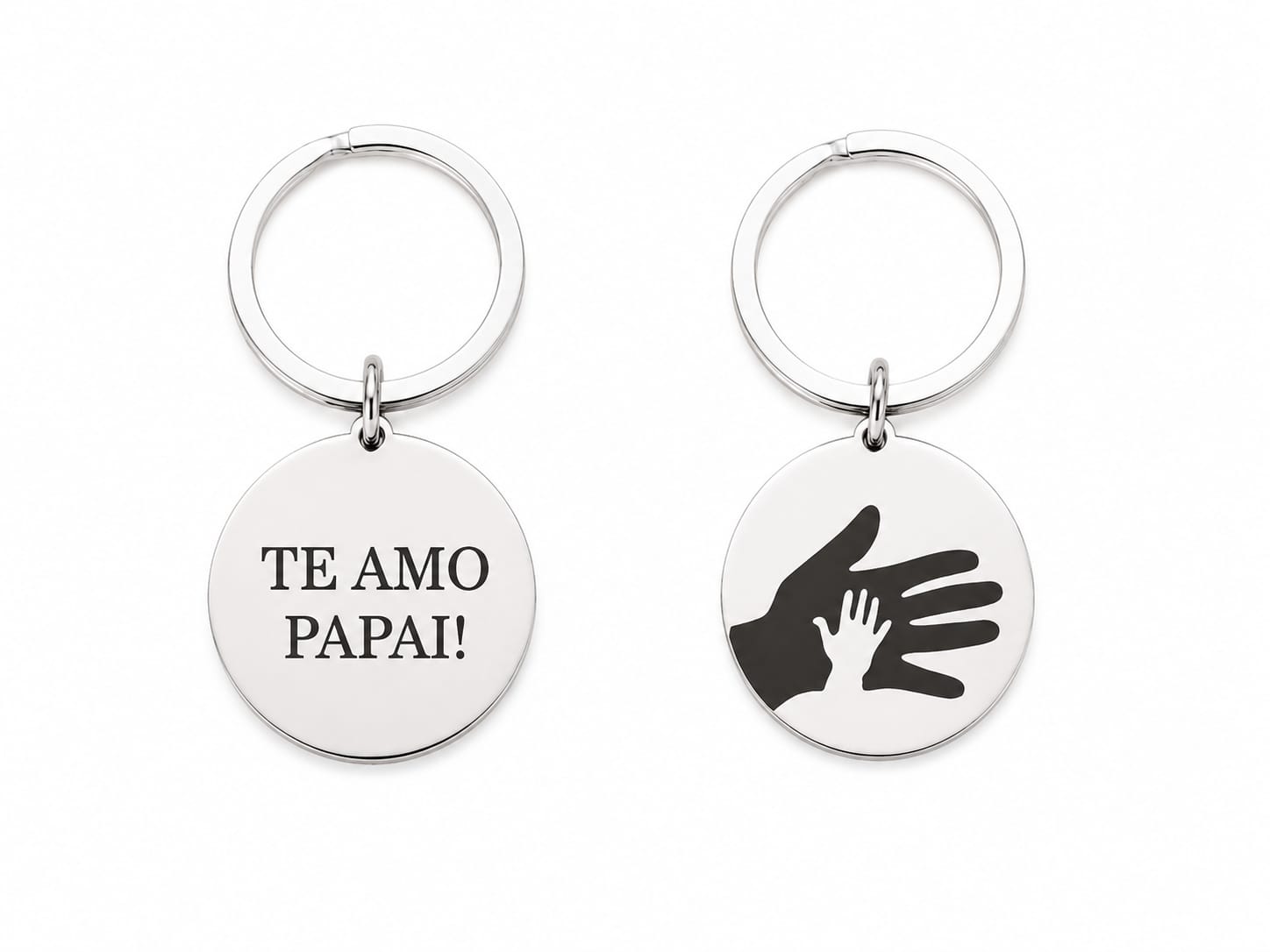 15574011733-3fbdaa9e-cb82-4ed2-a278-0e588fd99e80.jpg Chaveiro de Aço Mão / Te amo Papai - Imagem 1