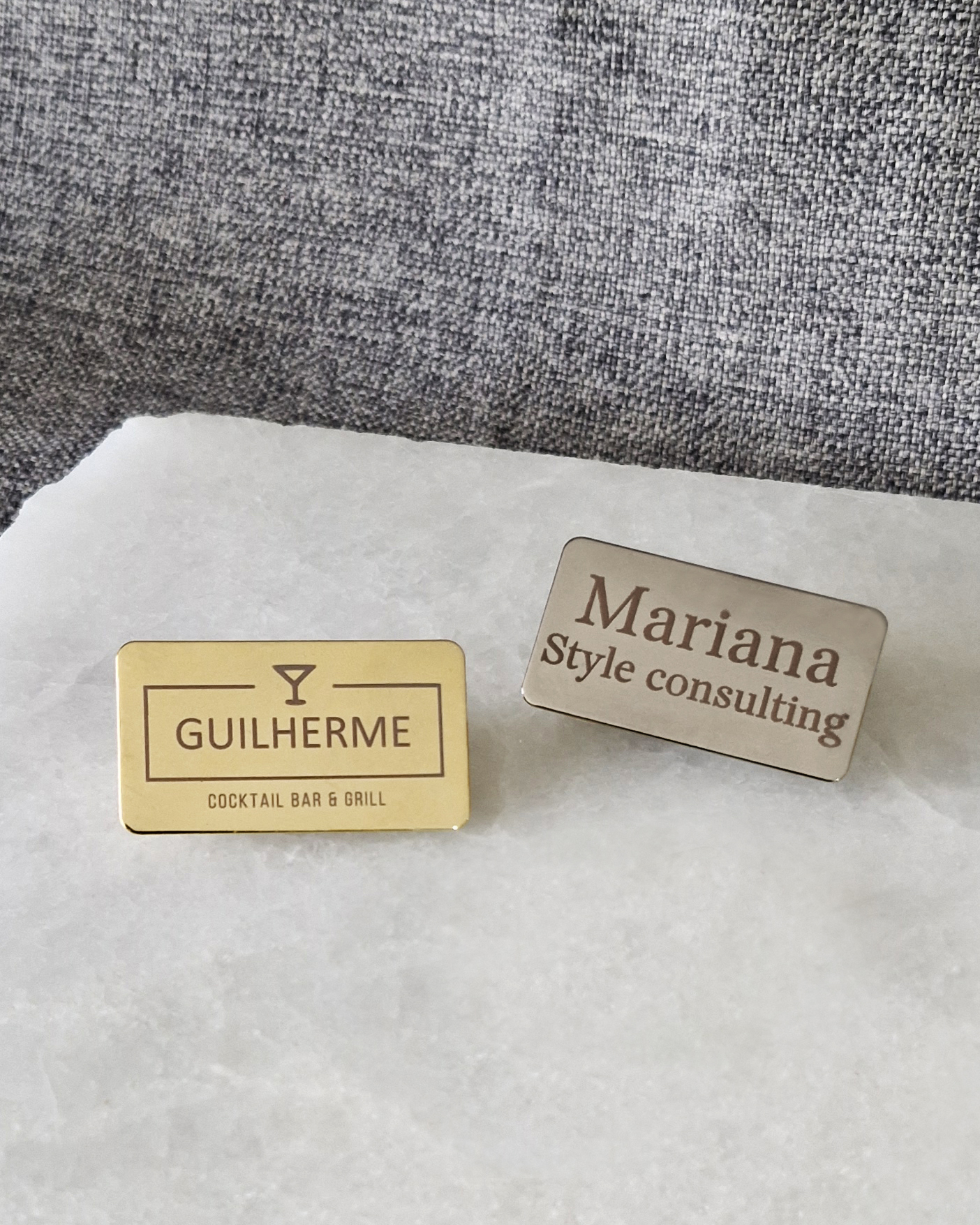 - retângular 10 Broche Personalizado 5,0 x 2,0cm com gravação à laser - à partir de 25 unidades - Imagem 1